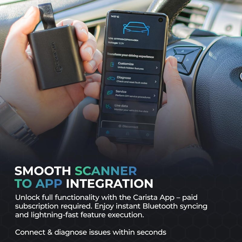Carista EVO - ماسح OBD2 بلوتوث - أداة تشخيص السيارة وقارئ الأكواد مع الوصول إلى التشخيصات، التخصيصات، أدوات الخدمة والبيانات الحية (اشتراك مطلوب) - Image 3
